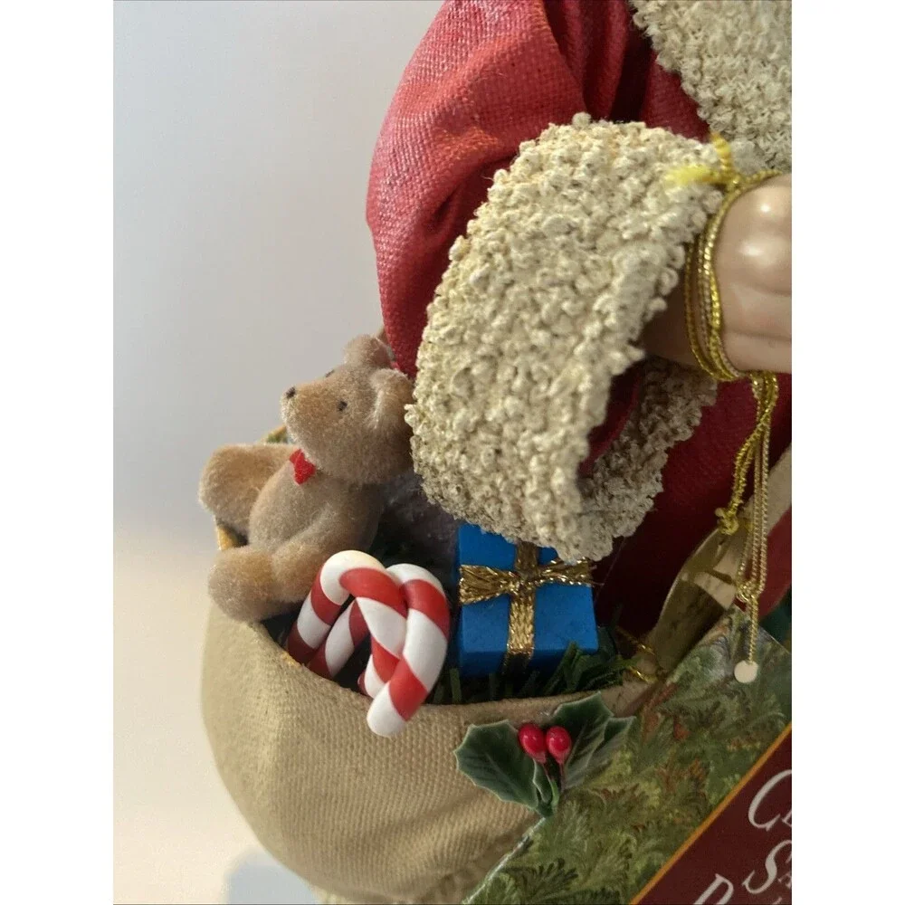 Clothtique POSSIBLE DREAMS 1994 Santa Figure Bottle Brush Tree Bag Toy Christmas